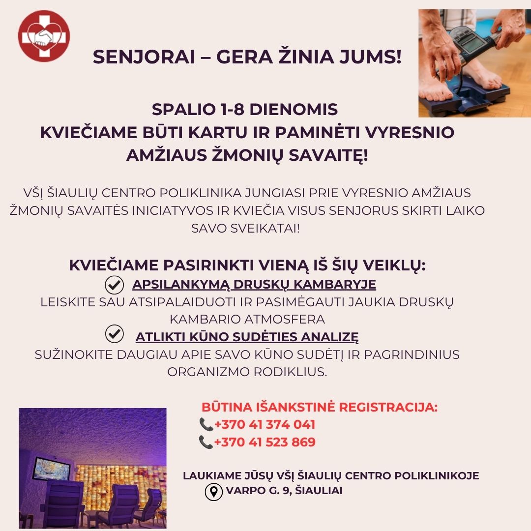 Vyresnio amžiaus žmonių savaitė Šiaulių centro poliklinikoje